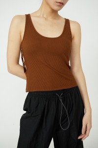 Designer Hollow Out Camisole Basic Ribbed Tank Tops Women