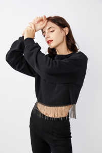 Top Suppliers New Fashion Women Clothing Sweatshirt Crop Sweatshirts Women Print Pullover Sweatshirts