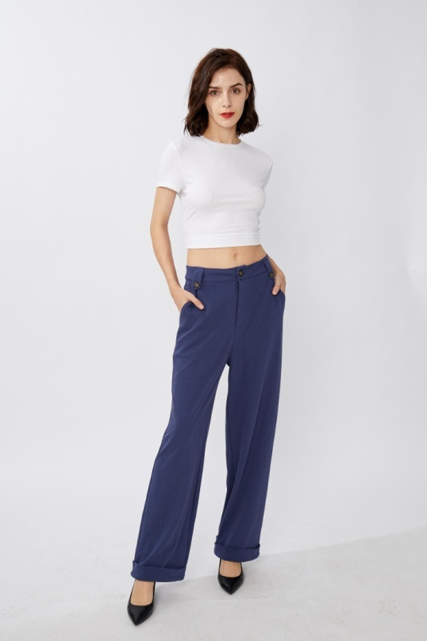China wholesale Lady′s Denim Pants Manufacturers –  Modal Classic Straight-leg Pants – TAIFENG