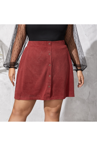 Casual Women Plus Size New Single-Breasted Skirt