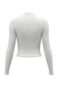 Turtle Neck Hollow Out Basic Long Sleeve Shirt Crop Top Women