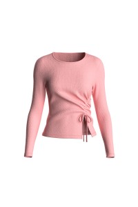 Best quality Women′s Drawstring Crew Neck Long Sleeve Soft Knit Tunic Shirt