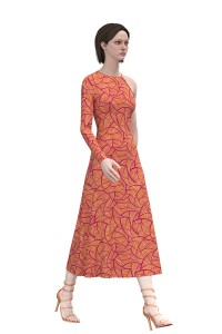 Knit Stylish Elegant One Shoulder Midi Bodycon Party Evening Dresses