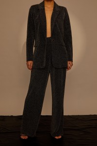 Metallic Yarn Fitting Fashionable Glitter Suit Matching Sets Woman