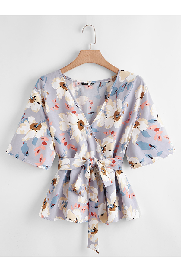 Plus Size Floral Tunic Peplum Tops Featured Image