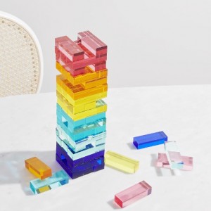Factory Custom floating puzzl tic tac toe toys playground board giant jengaes classic game building blocks acrylic stacking game