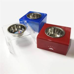 custom Wholesale Transparent clear Pet Bowl Acrylic cat dog bowls Feeding Stand