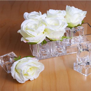 Lovely crystal butterfly flower christmas wedding Party Favors table decoration holders clear acrylic napkin rings