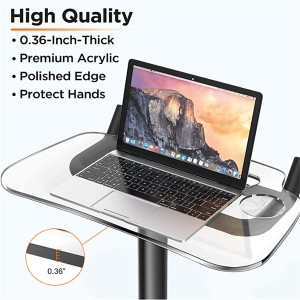 Exercise Workstation Tablet Phone Book Cycle Spinning Peloton Work Ride Desk Clear Acrylic laptop car Tray for Peloton Bike