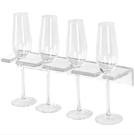 Clear Acrylic Wall Mounted Display Rack Wine Cup Champagne Glass Holder