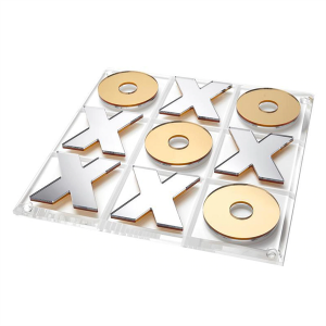 Laser Cut Heart Shape Acrylic Block Deluxe Home Decor Tic Tac Toe Set