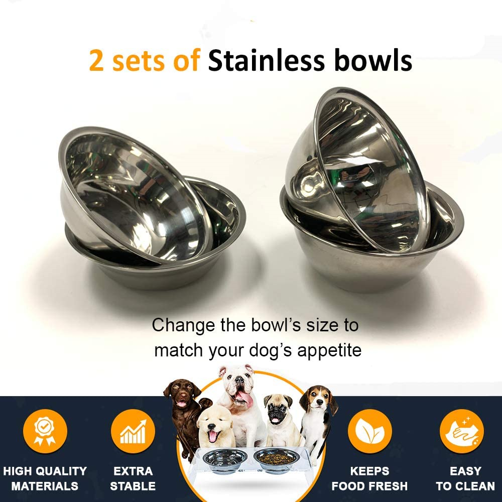 Clear acrylic Elevated Raised Animal Pet  Cat Dog Bowls Feeders