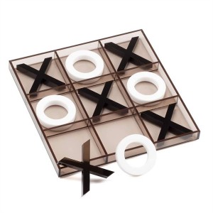 12” Acrylic Tic Tac Toe Game Set Classic Family Plexiglass Travel Board Game For Kids and Adults
