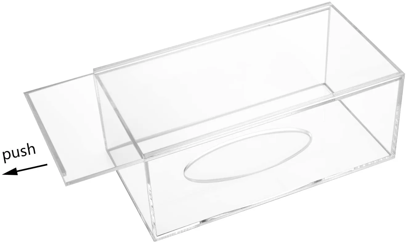Hot Sale Countertop Colorful Clear Acrylic Tissue Box