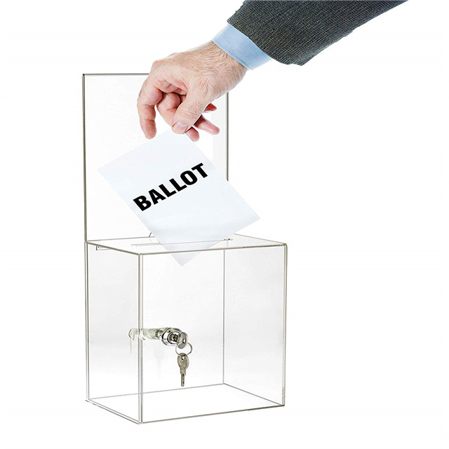 custom wholesale plastic money collection ballot comment vote election display rack  show acrylic donation boxes charity boxes