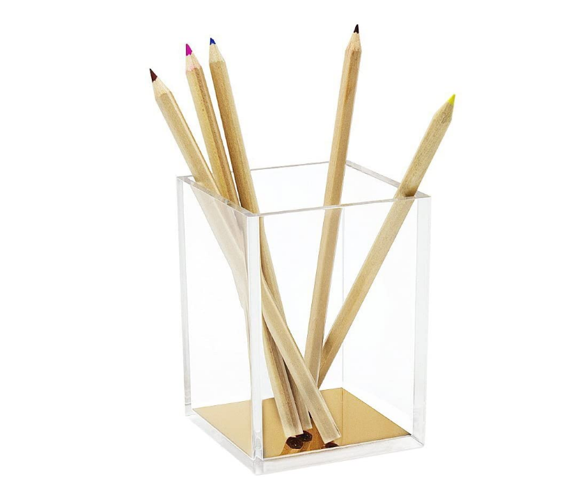 High Performance Top Loading Acrylic Sign Holder - custom student office supplies plastic pencil box Acrylic pen holder For Desk – Sky Creation