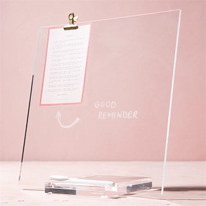 custom Transparent Office building Organization hotel wedding Clear Dry Erase Acrylic Memo Tablet Base for dining room