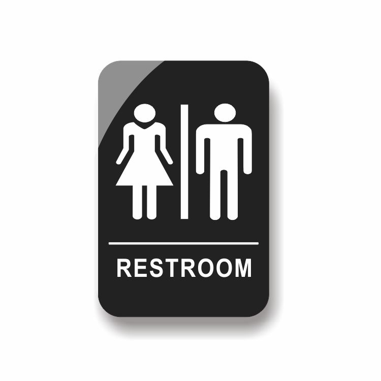 Factory Custom Acrylic Hotel Bathroom Door Sign Toilet Sign Plate Board Men's Restroom Sign