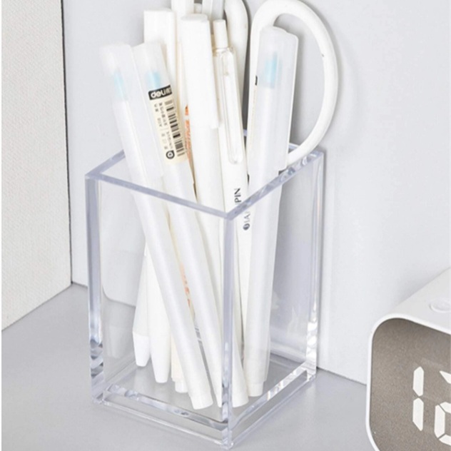 custom transparent office home school nordic plastic crystal gold cute stand storage clear acrylic desk pen holder