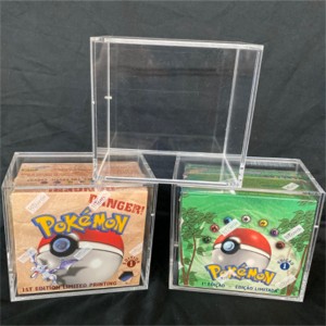 Custom wholesale Pokemon ETB Display Case Magnet Lid screw cards elite trainer Protector case Acrylic Booster Box Display case