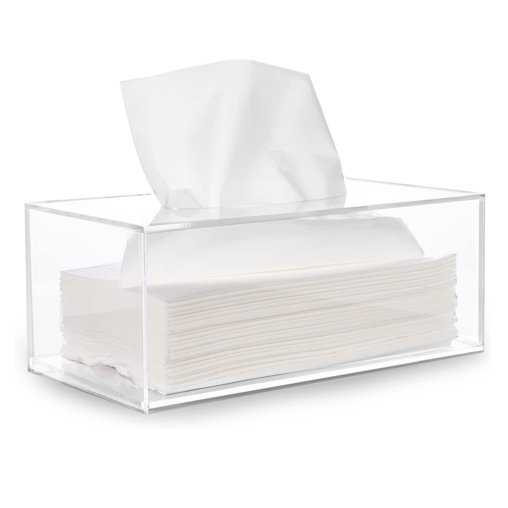 Plastic Facial Tissue Dispenser Box Cover Holder Acrylic Clear Tissue Box Featured Image