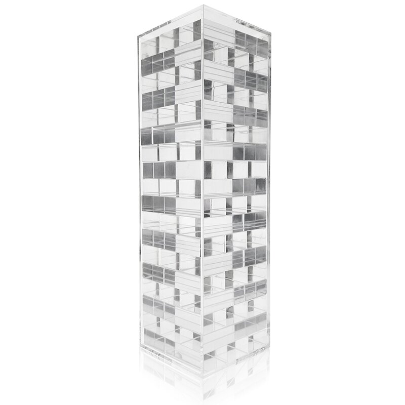 54 pcs Clear Lucite Block 3D Luxury Acrylic Stacking Tower Puzzle Game