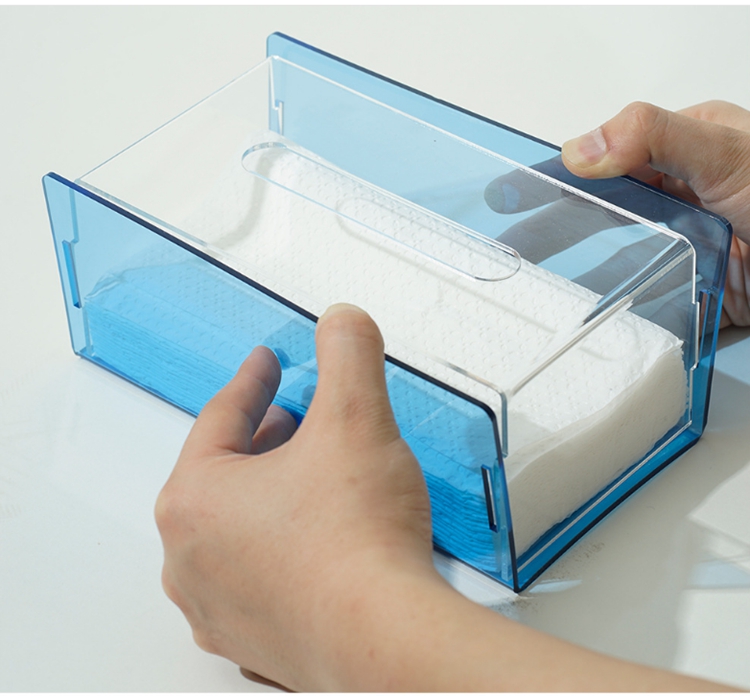 Hot Sale Countertop Colorful Clear Acrylic Tissue Box
