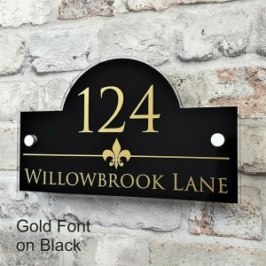 Modern floating hotel office home welcom address signs door number decorative plates custom Acrylic House Number Sign Plaque