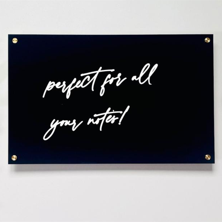 China Gold Supplier for Name Plate Acrylic Sign Holder - Blank Memo Table Habit Clear Office Floating Message Note Board To Do List Wall Black Acrylic Dry Erase Writing Board – Sky Creation