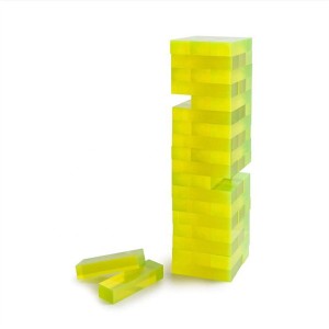 Custom Acrylic Game Building Blocks Neon Pink Red Plexiglass Tumble Tower Set