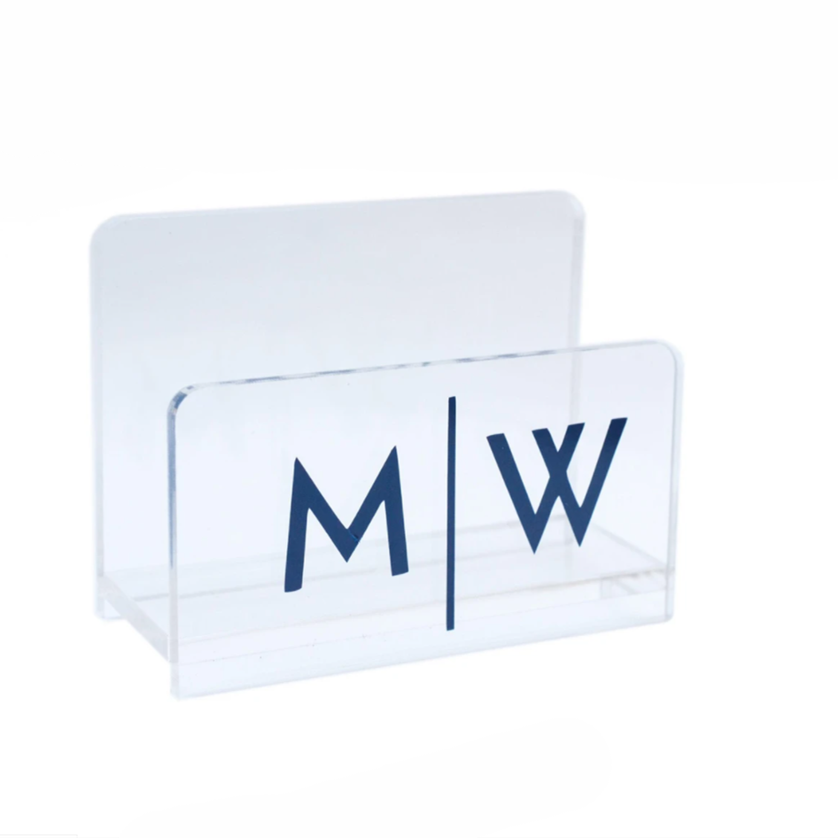 custom wholesale Clear Acrylic display stand countertop office desktop business card holder for desktops