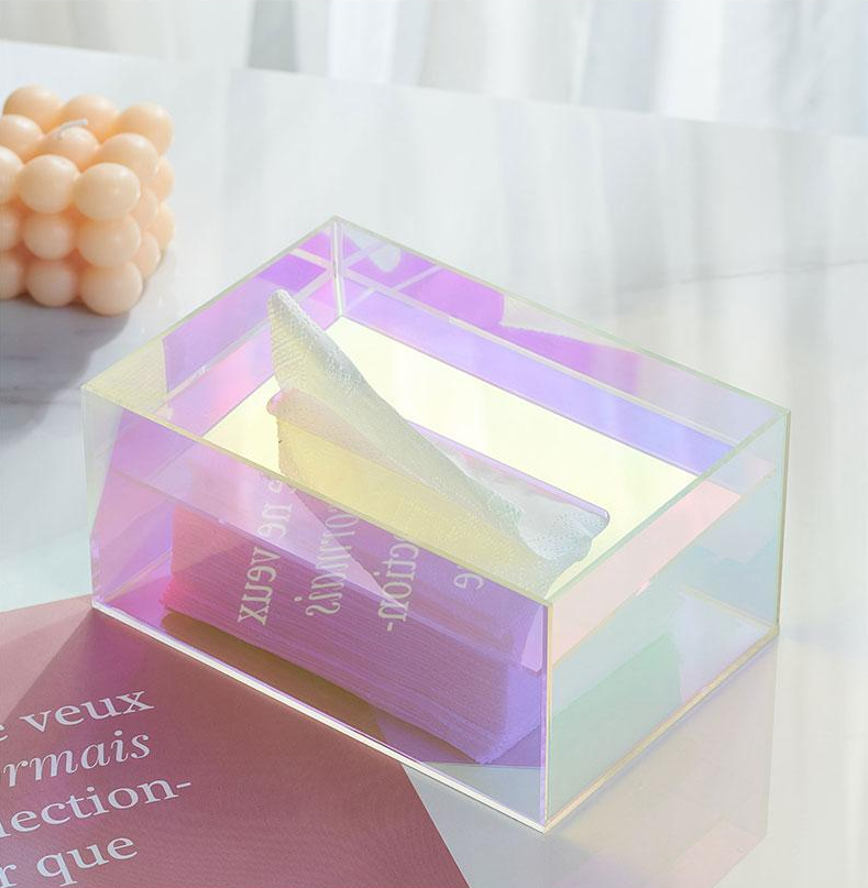 Custom Desktop Colorful Acrylic Napkin Box Tissue Box In Home Hotel Restaurant