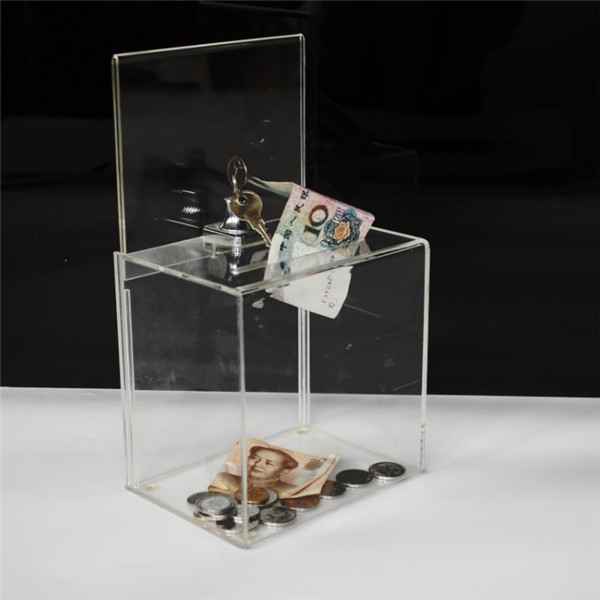 Transparent plexyglass clear ballot polling donation vote selection acrylic suggestion box complaint box with lock