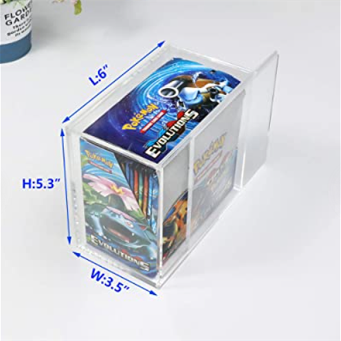 Renewable Design for Rectangle Acrylic Flower Box - custom wholesale packs first xy evolutions 1st edition trading cards shining fates real Clear Acrylic pokemon booster box case – Sky Creation