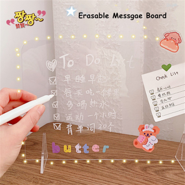 Top Quality sign holder – wholesale custom School office home Kids Record daily information note board Clear Acrylic Dry Erase Memo Tablet with Base – Sky Creation