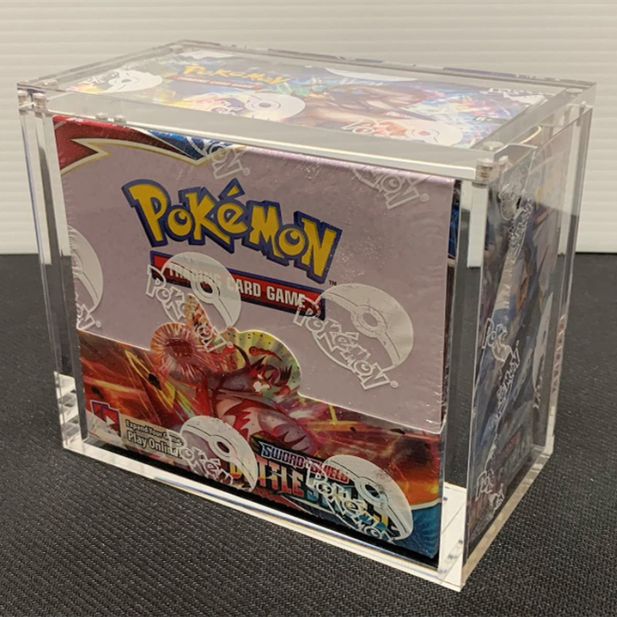 Custom Pokemon ETB Display Case Magnet Lid screw assembly closure Protector case Acrylic Booster Box Display case