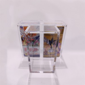 custom wholesale first edition slab acryl elite trainer card sleeves display case acrylic pokemon booster box protector box