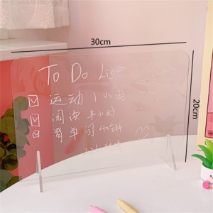 custom wholesale School office home Kids Record daily information note board Clear Acrylic Dry Erase Memo Tablet with Base