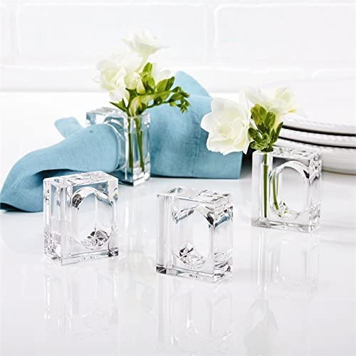 Table Decor Clear Acrylic Napkin Rings Bud Vase Flower Holder