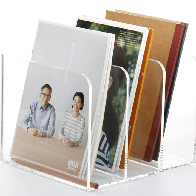 clear desktop acrylic magazine rack