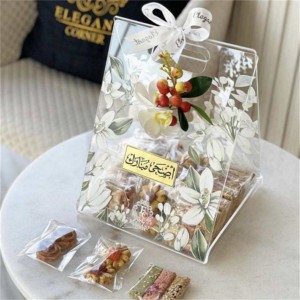 custom crystal muslim rustic small party favors gift box handles acrylic serving Wedding tray for guests