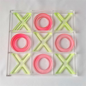 Custom Color Acrylic Game Board Acrylic Tic Tac Toe Game Set