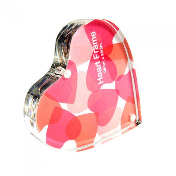 Simple Heart Shaped Acrylic Photo Holder Frame Innovative Acrylic Magnetic Picture Display Frame