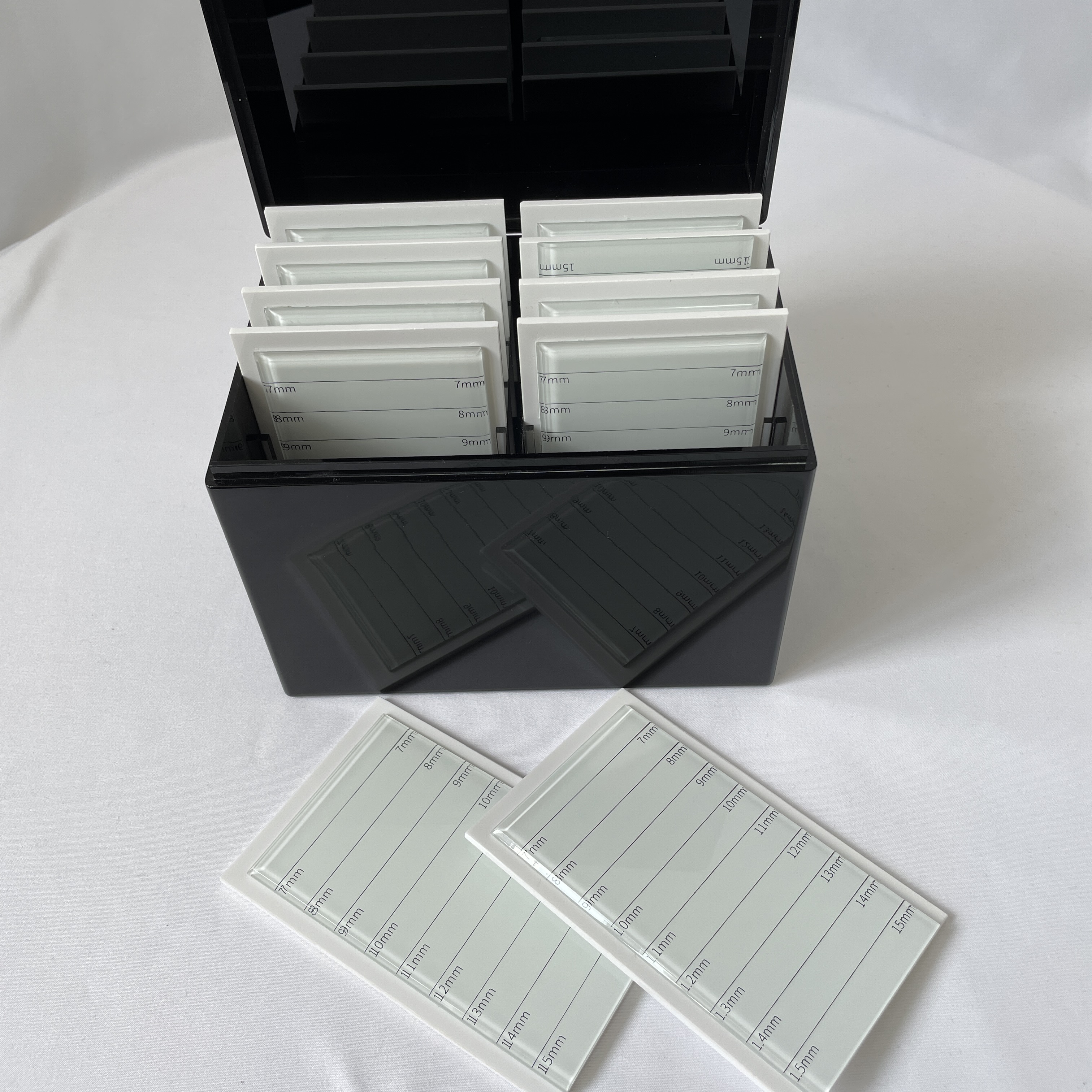 plastic extension box tweezer eyelashes strips tray storage case display stand rack clear acrylic eyelash organizer holder