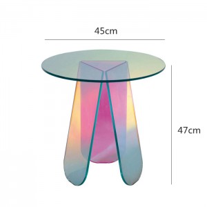 wholesale Clear acrylic outdoor PMMA plastic outside modern design rainbow dining coffee table chair at home