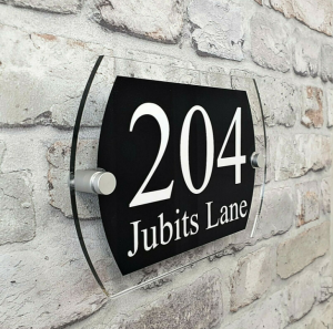 custom floating modern hotel office home welcom address signs door number decorative plates Acrylic House Number Sign Plaque