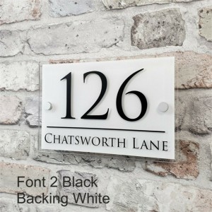Modern floating hotel office home welcom address signs door number decorative plates custom Acrylic House Number Sign Plaque