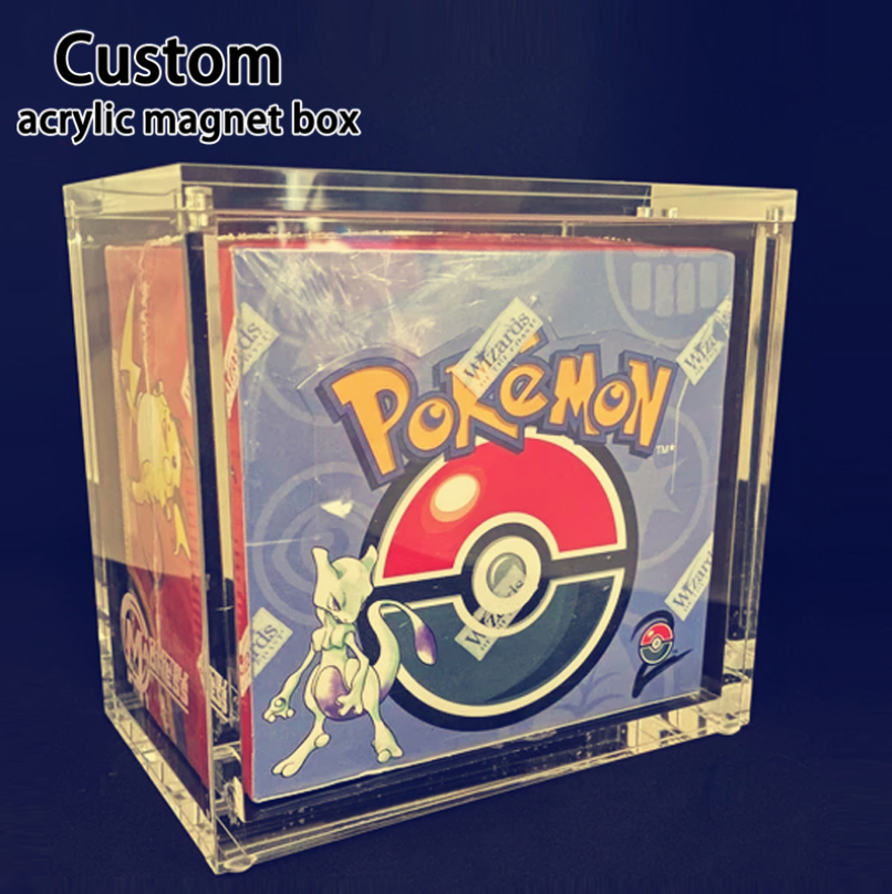 Factory making Divided Acrylic Storage Box - Custom Pokemon ETB Display Case Magnet Lid screw assembly closure Protector case Acrylic Booster Box Display case – Sky Creation