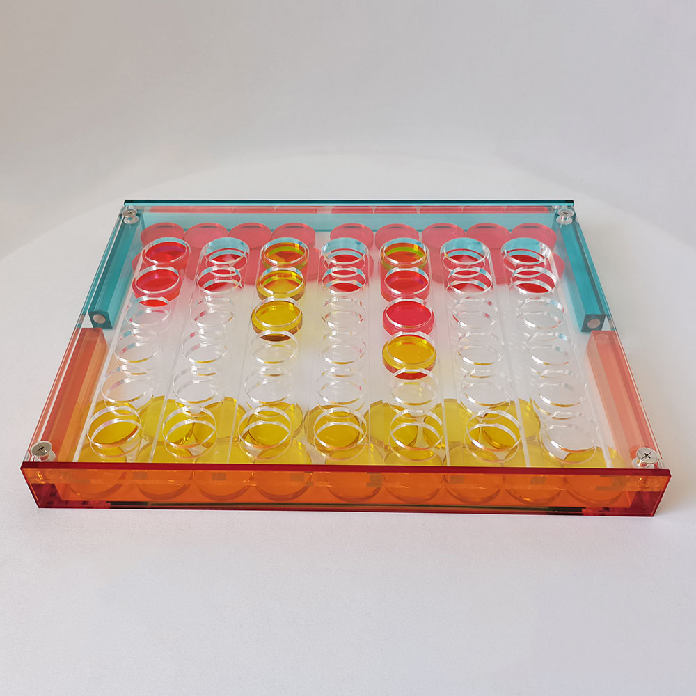 Custom wholesale tic tac toe game pop it funny world children's toys board Luxury Lucite acrylic connect 4 games for kids