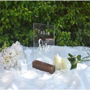 Identification cards crylic table numbers for wedding